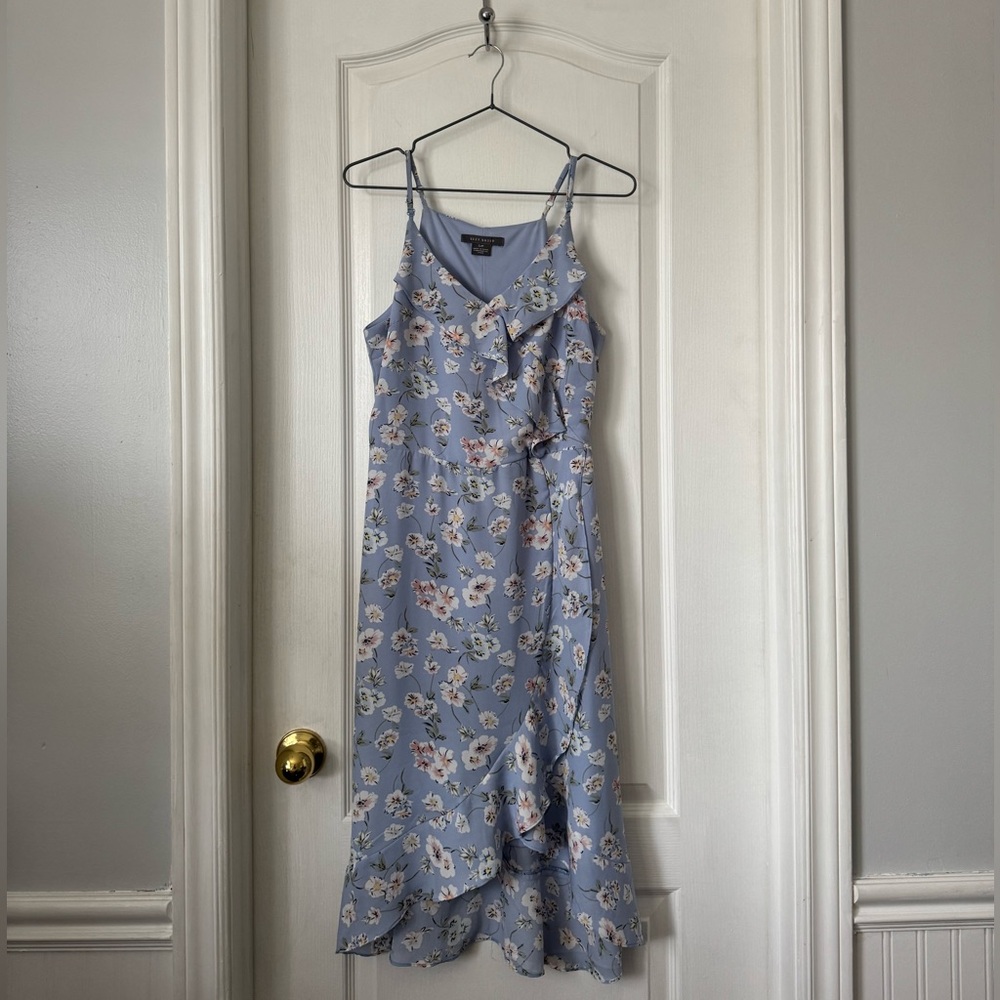 Blue Floral High Low Dress